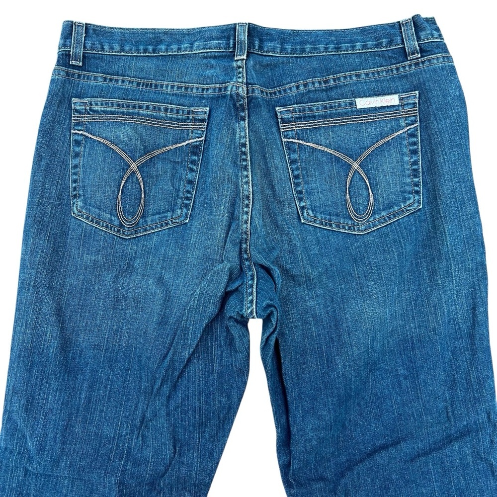 Calvin Klein Vintage Y2K Jeans Women's Flare 17N Blue Faded WB94A22 Size 16 L30 - Picture 5 of 13